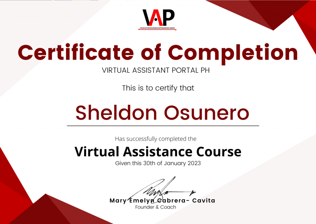 Certification-of-completion-of-virtual-assistant-course-from-Virtual-assistant-portal-PH